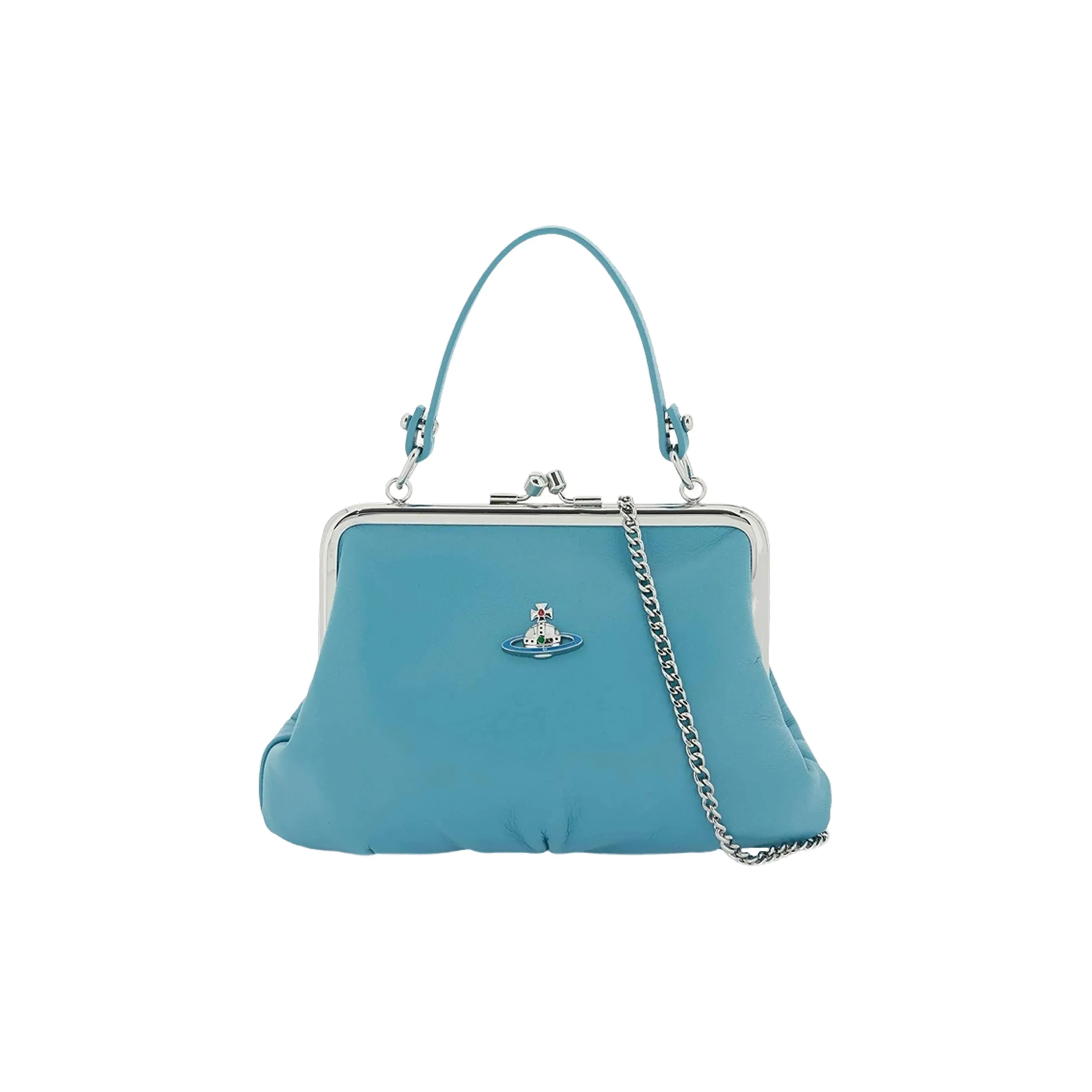 Vivienne Westwood Lambskin Pouch Bag Crossbody Bag Shoulder Bag Crossbody Bag Wallet Regular Women's Blue Вивьен Вествуд Lambskin Пельменная Сумка Сумка через плечо Сумка через плечо Сумка через плечо Кошелек Обычный Женский Синий