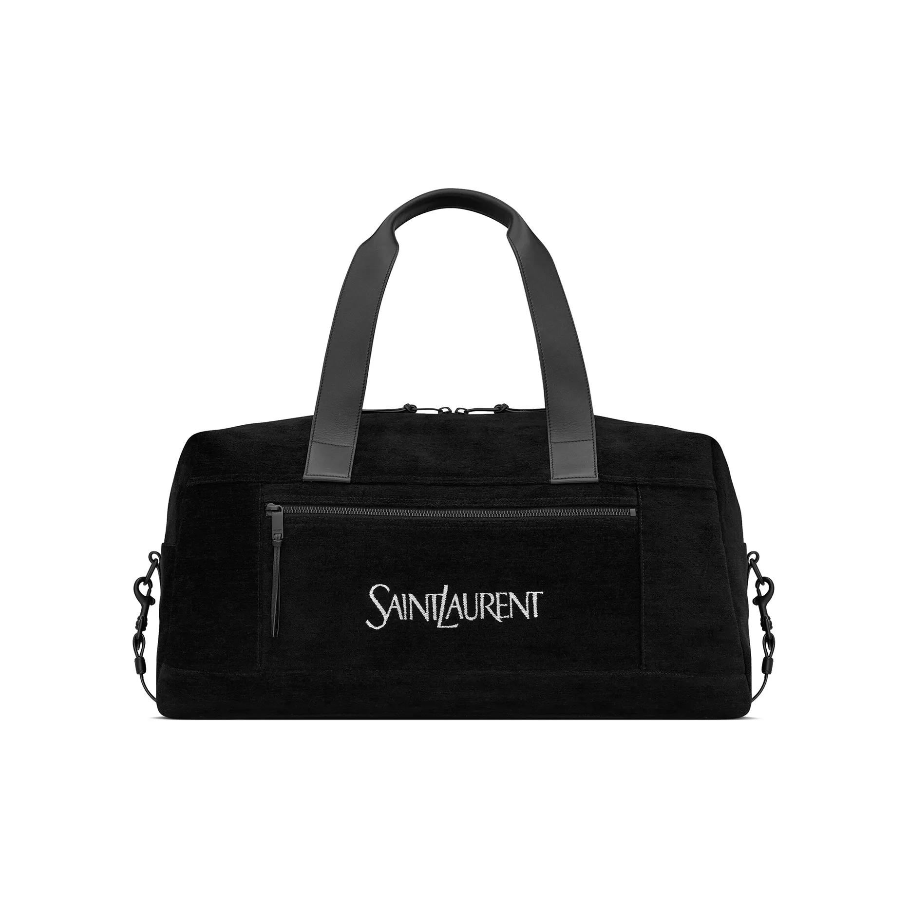 SAINT LAURENT Fabric With Cow Leather Luggage Bag, One Shoulder Crossbody Handbag, Travel Bag Tubas Men's Black