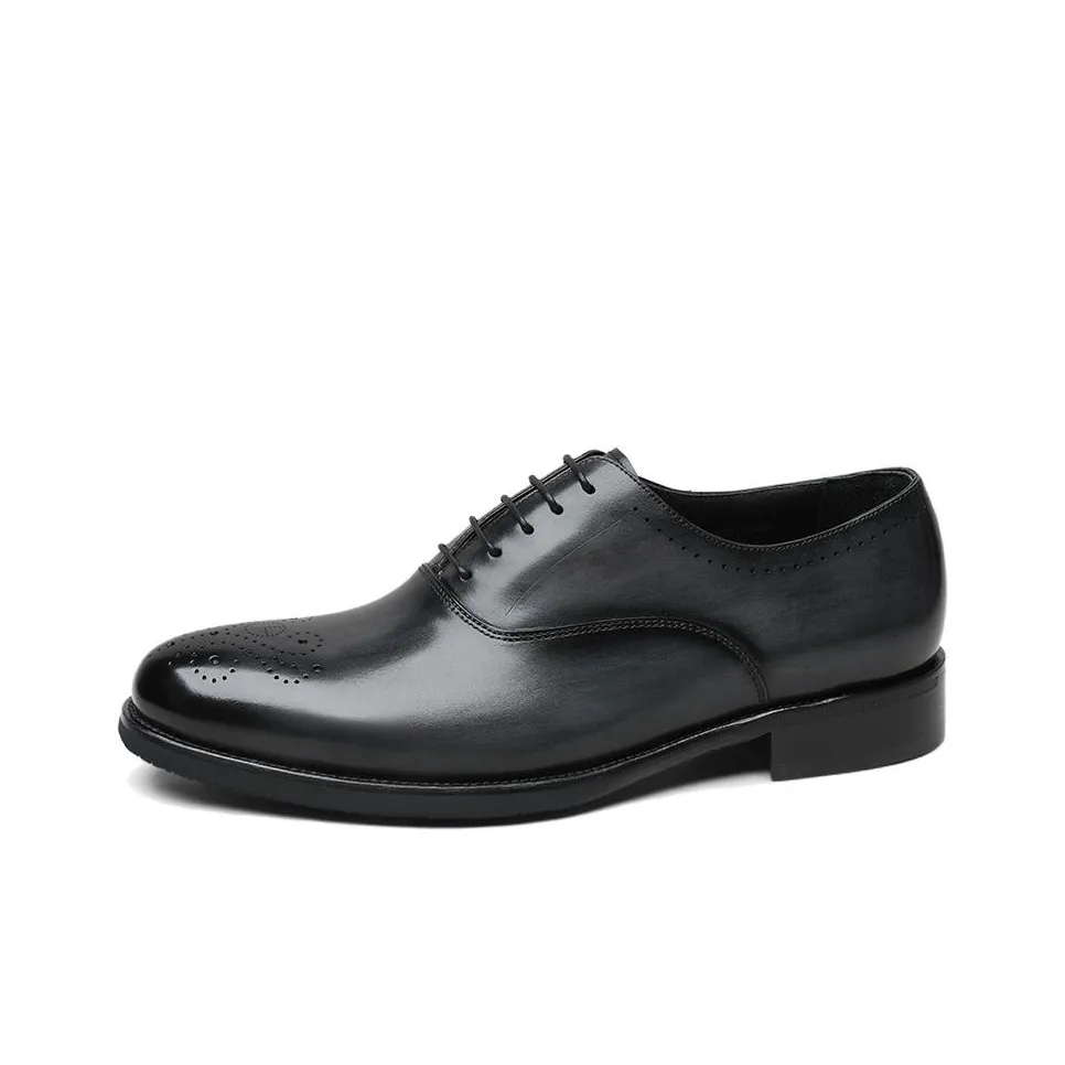 GOLDLION Dress Shoes Men Low Top Black/Gray/Brown