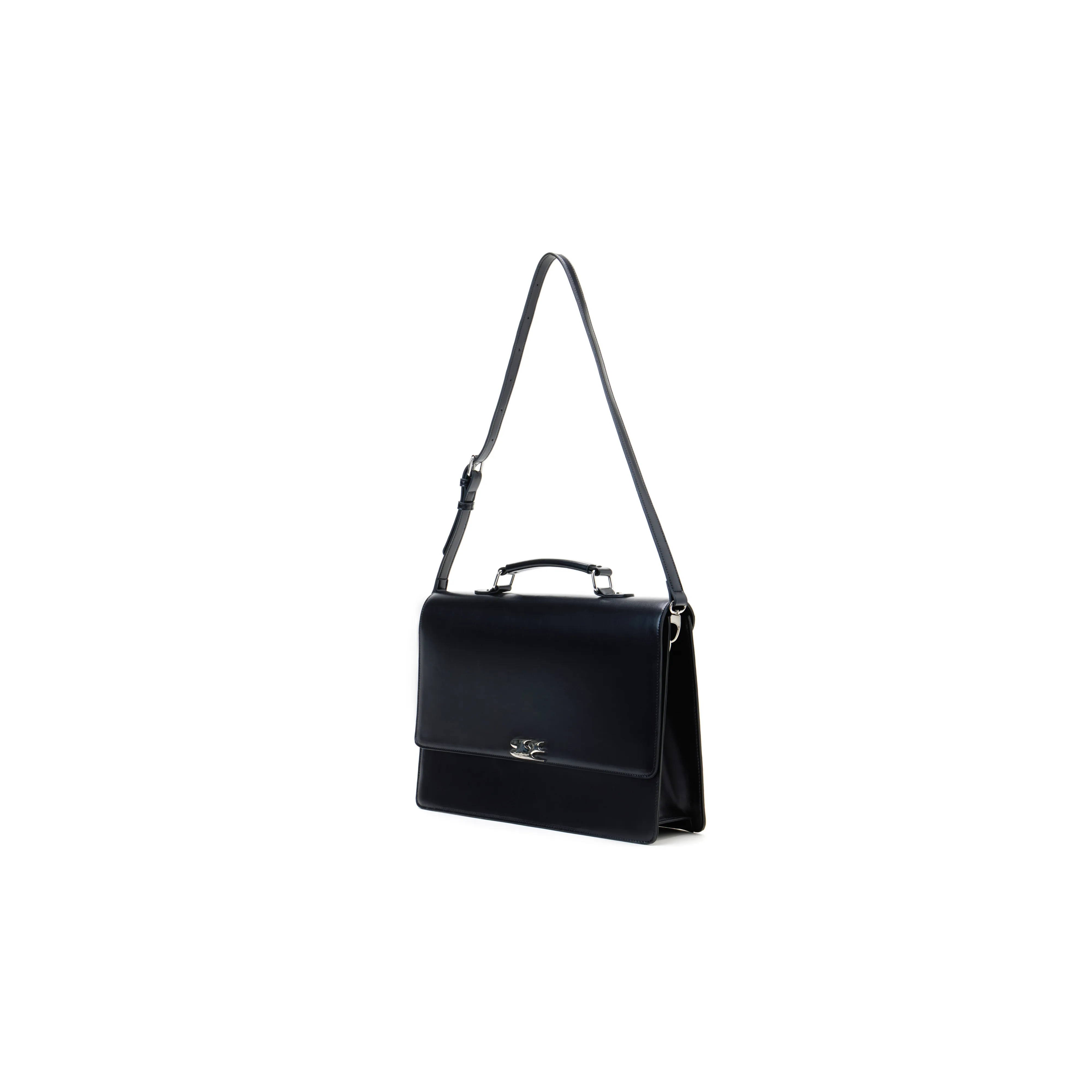 Crying Center Leather Portable Backpack Laptop Bag Briefcase Regular Unisex Black