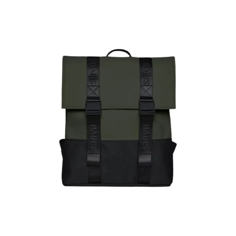Rains Waterproof Fabric Backpack Regular Men's Green/Black