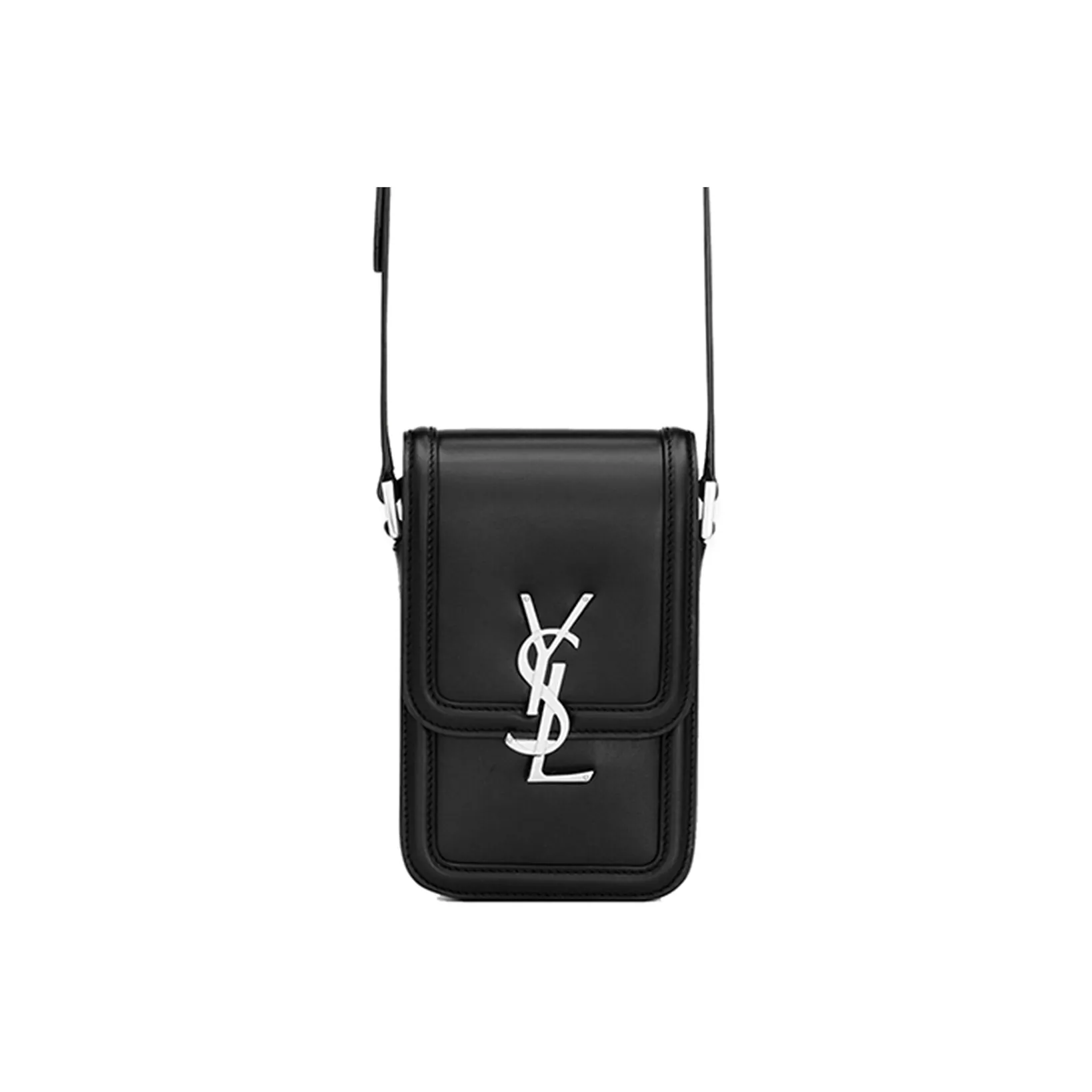SAINT LAURENT SOLFERINO Smooth Leather Crossbody Bag Shoulder Bag Mini Men's Black