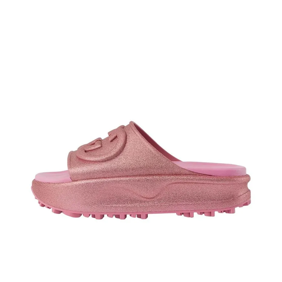 GUCCI Women's Slide Sandal 'Interlocking G Metallic Rose Pink' Women's