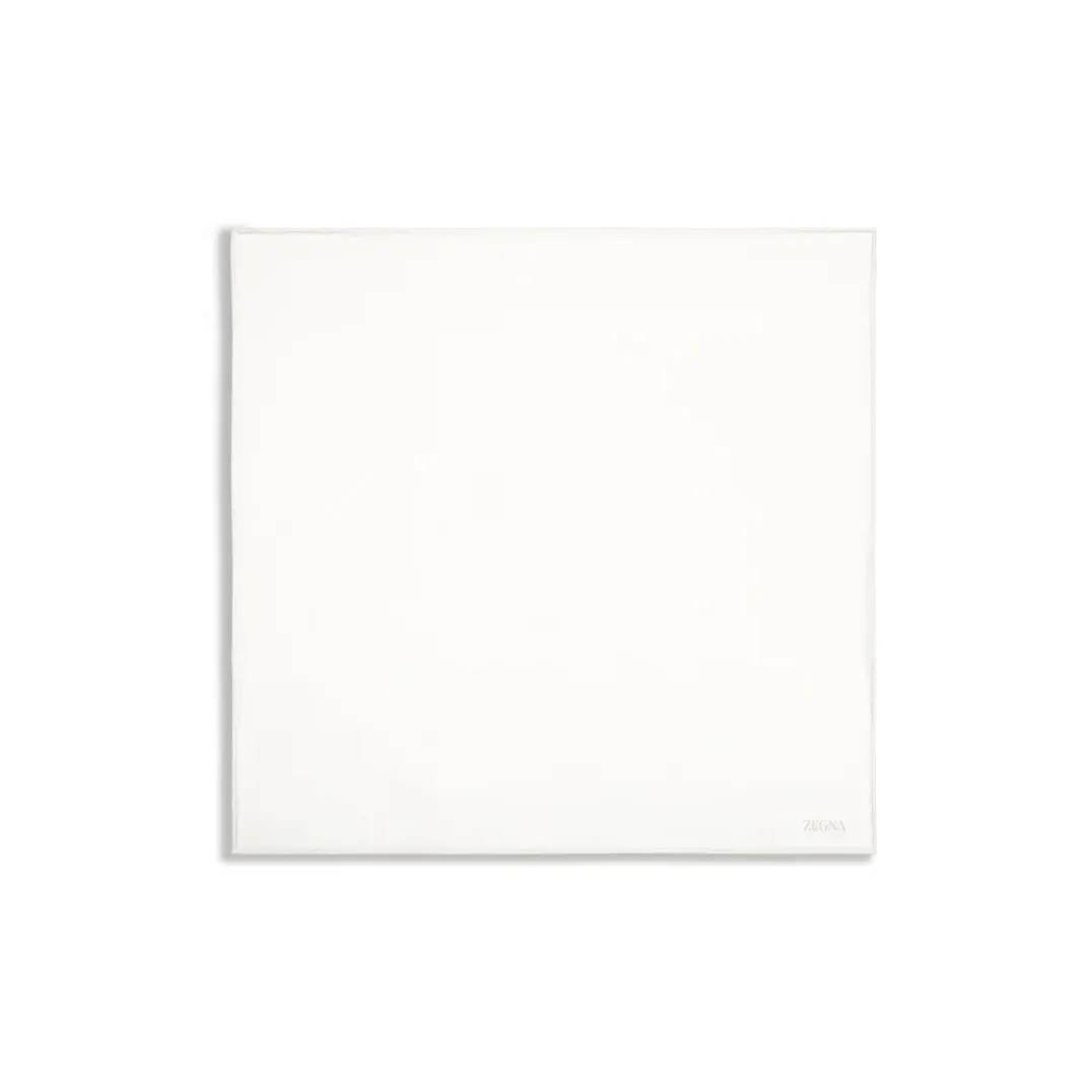 Zegna Logo Detailed Pocket Square