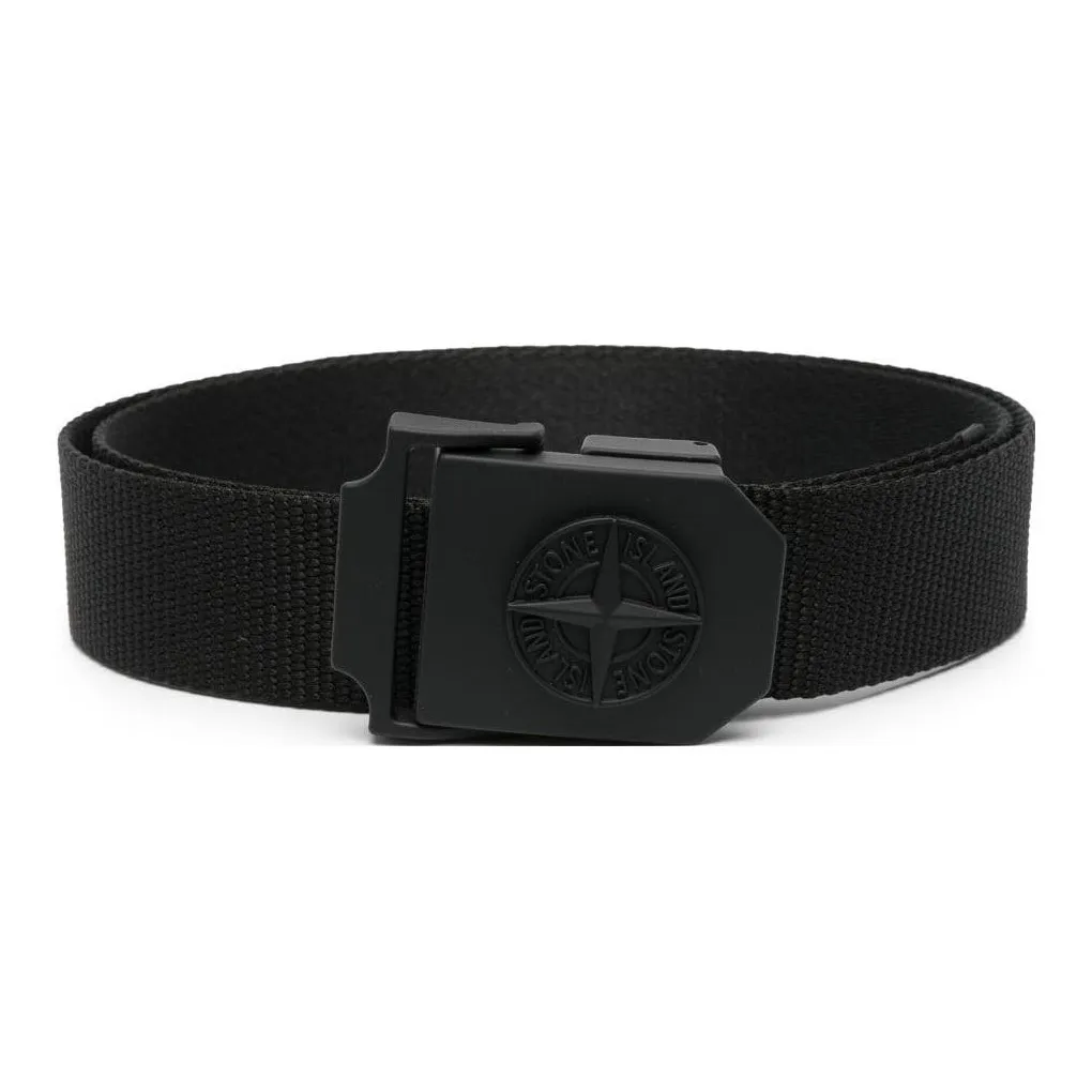 STONE ISLAND Полиэстер Ремень Мужской Черный Ширина 3 см