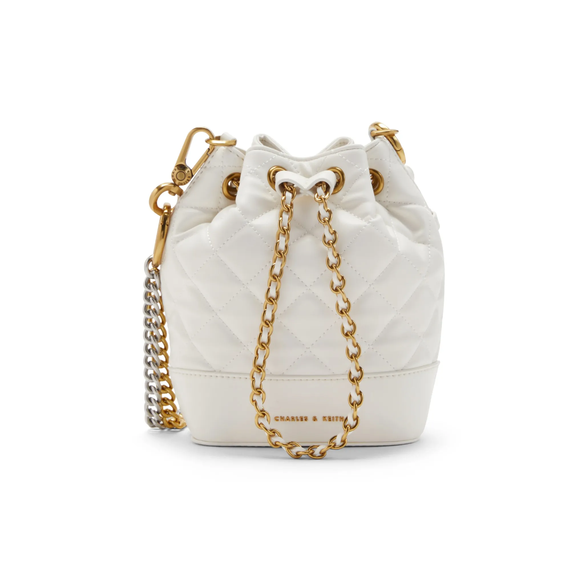 CHARLES KEITH Синтетическая кожа Подмышечная сумка-ведро Сумка через плечо Средняя Женская Черная Ивовая