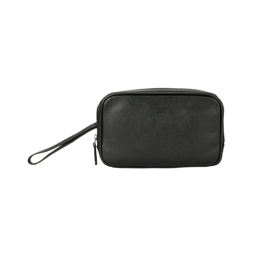 GIORGIO ARMANI Leather Clutch Regular Men's Black