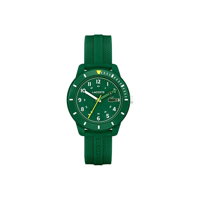 Коллаборация LACOSTE MINI TENNIS Collection Наручные часы Кварцевый механизм Силиконовый ремешок 34,5 мм Зеленый циферблат Детский 2030055
