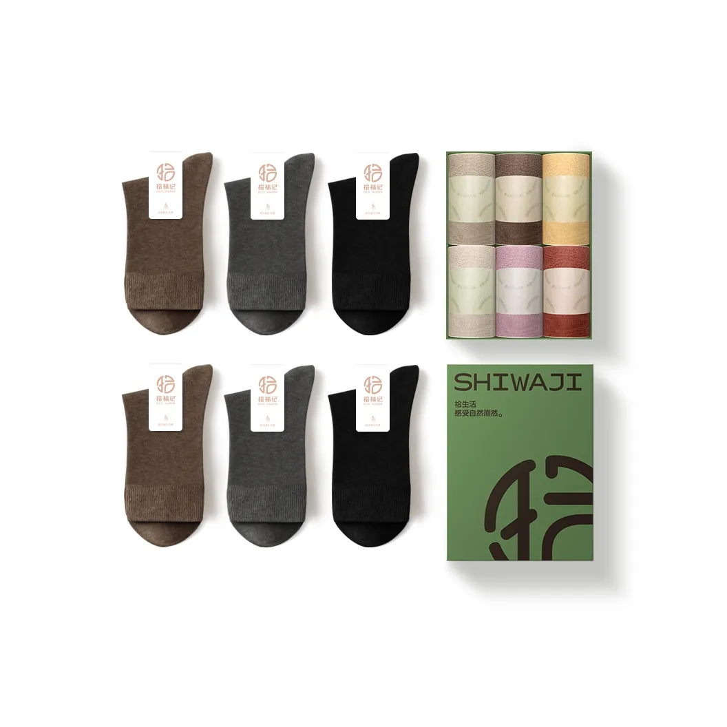 SHIWAJI Mid-Calf Socks Women's 6 Pack