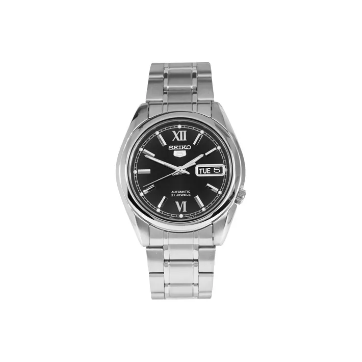 SEIKO Automatic Mechanical Movement Stainless Steel Strap Watch Men's Watch Black Dial SNKL55K1