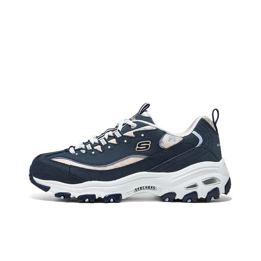 Skechers DLITES Low Топ Толстая подошва Кроссовки Женские Морской Синий