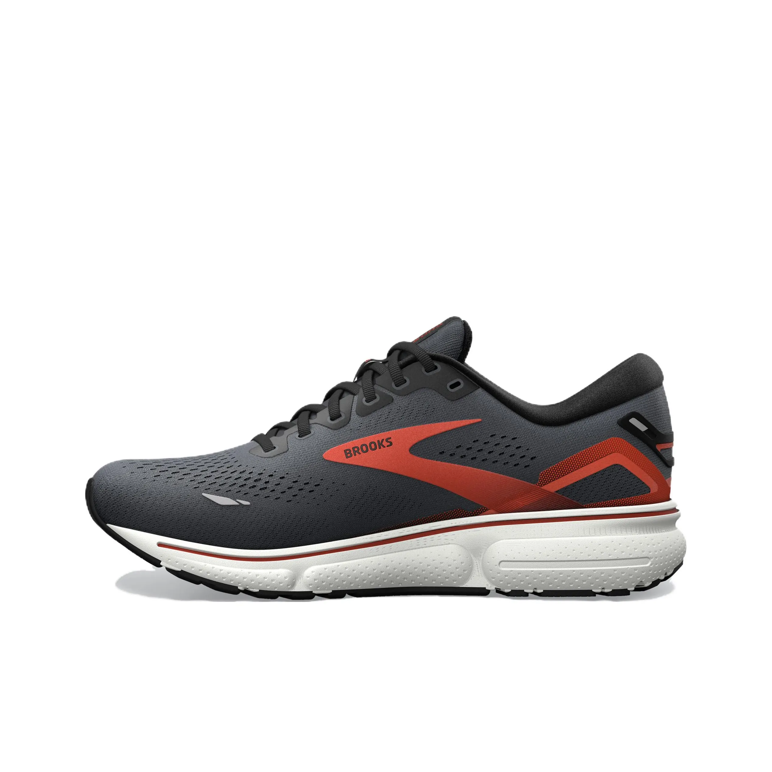 Brooks Ghost 15 Slip Resistant Low Top Running shoes Foam Men's Black Orange