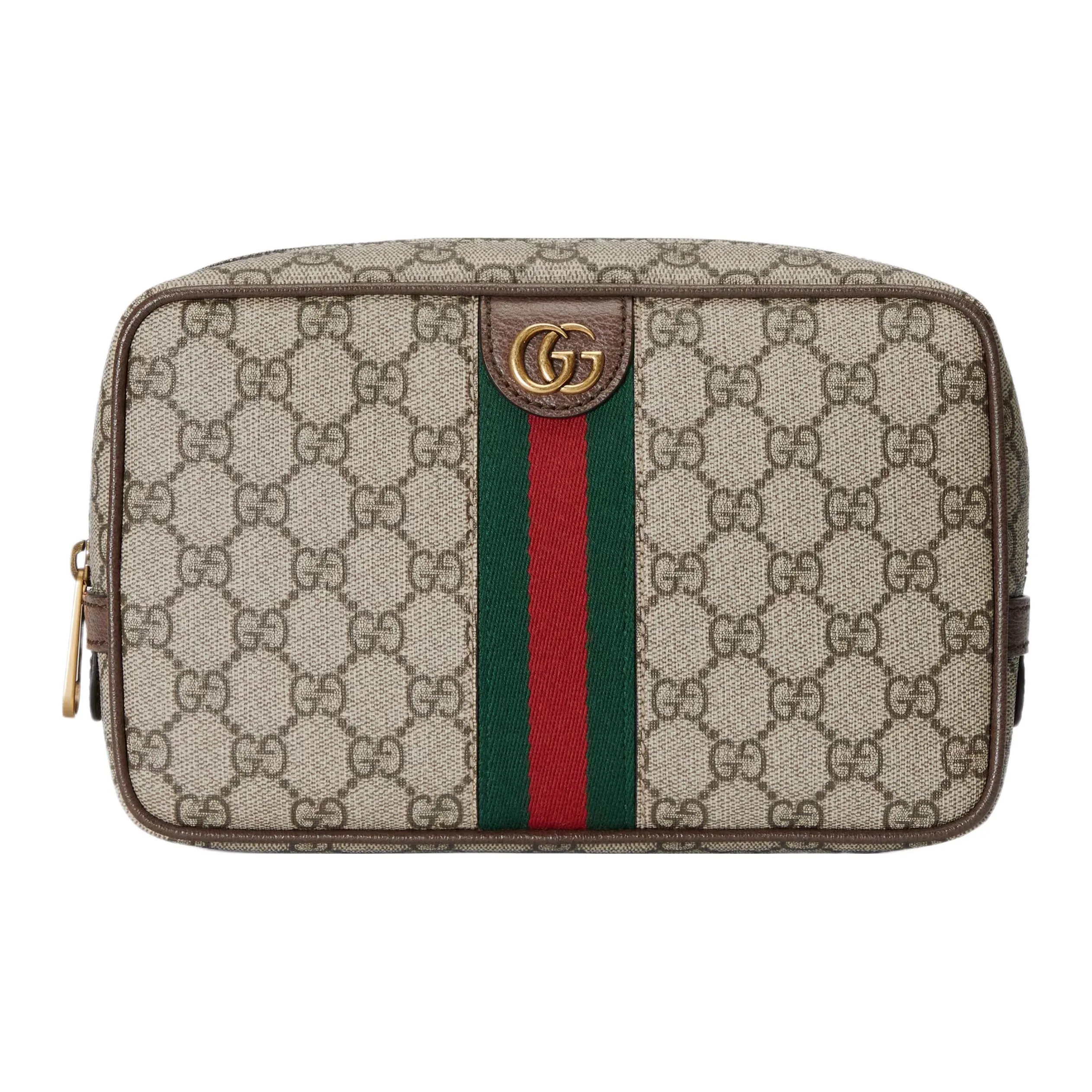 GUCCI Canvas Bag Toiletry Bag Women's Beige/Ebony