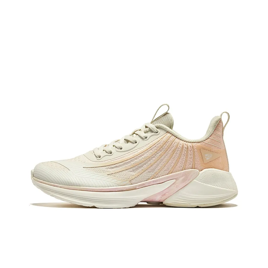 Erke Cushioned Wear-Resistant Breathable Low-Top Running Shoes Women's Ivory Fluorescent Bare
