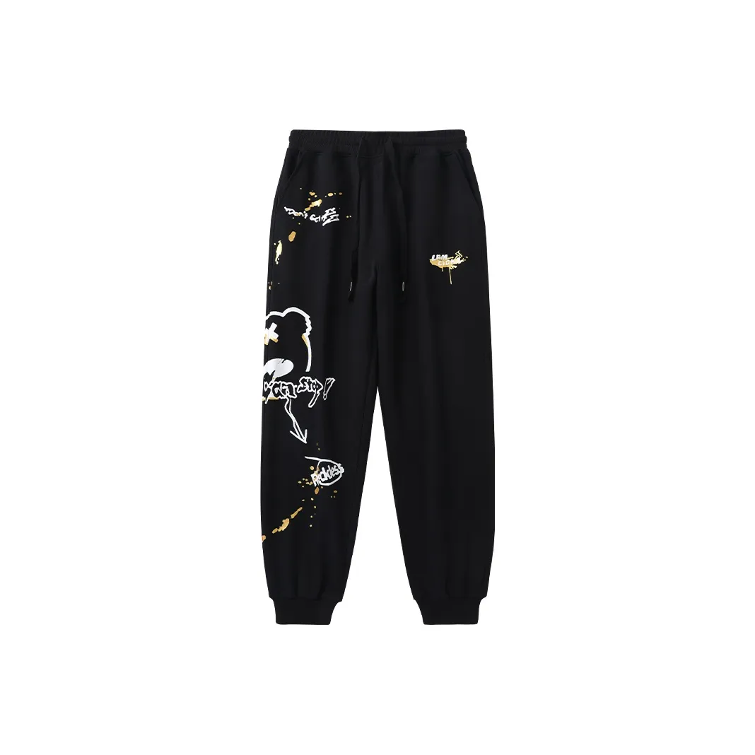 LAMLICKA Knitted Sports Pants Unisex Black
