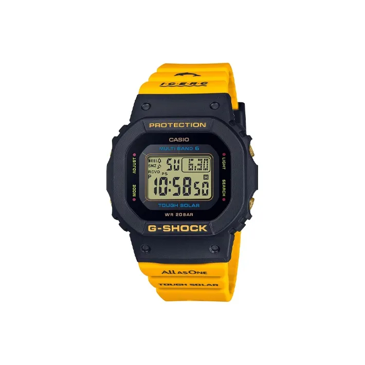 Часы SHOCK с кварцевым механизмом смольный ремешок мужские часы желтый циферблат