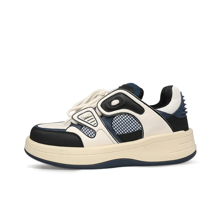 PCMY Akers One Anti Slip Wear Resistant Mid Top Skateboard Shoes Unisex Vintage Blue