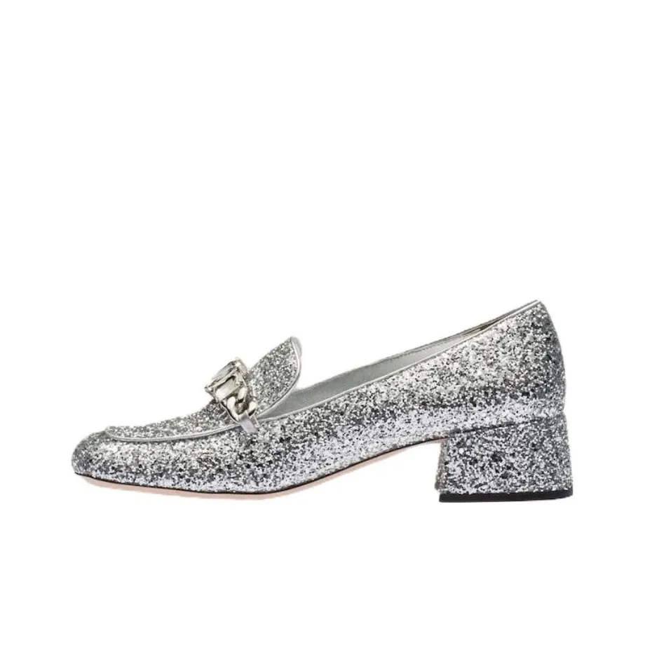 MIU MIU Loafers 3.5cm Women's Glitter