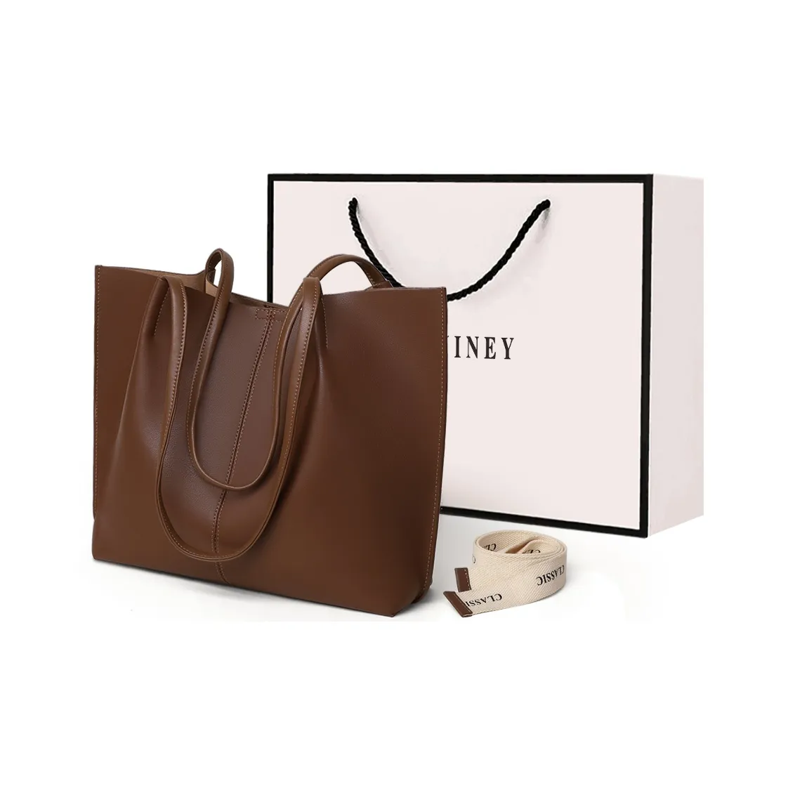 VINEY Сумка из коровьей кожи сумка-тоут сумка через плечо сумка для покупок большая женская сумка цвет кофе