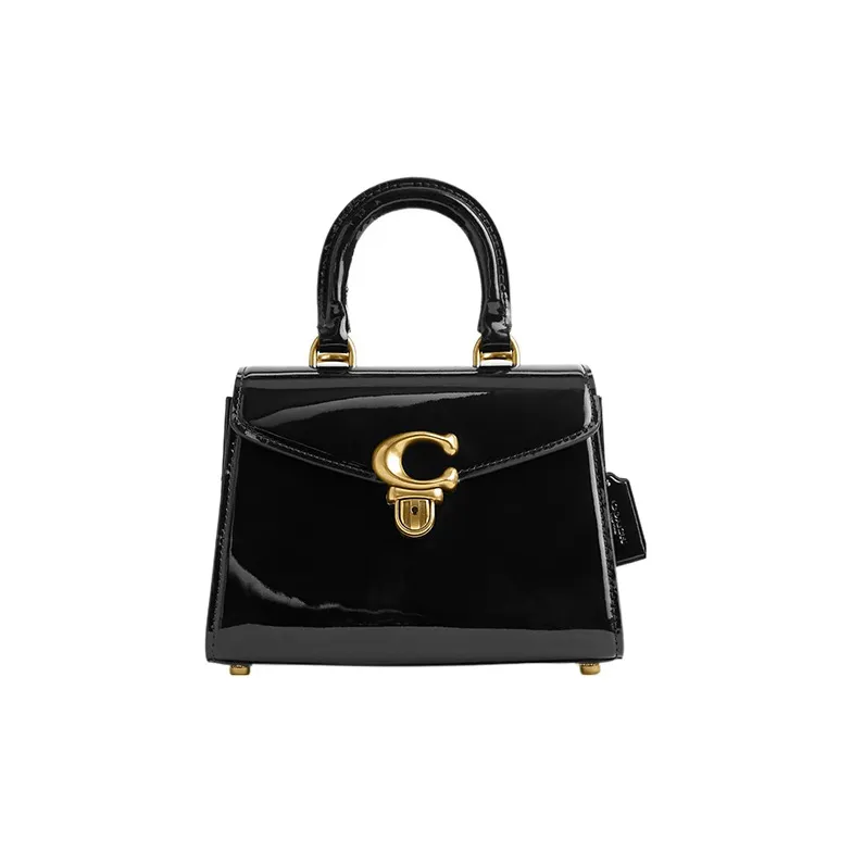 COACH Sammy Patent Leather Lady Dior Bag, Shoulder Bag, Crossbody Bag, Handbag Regular Women's Black