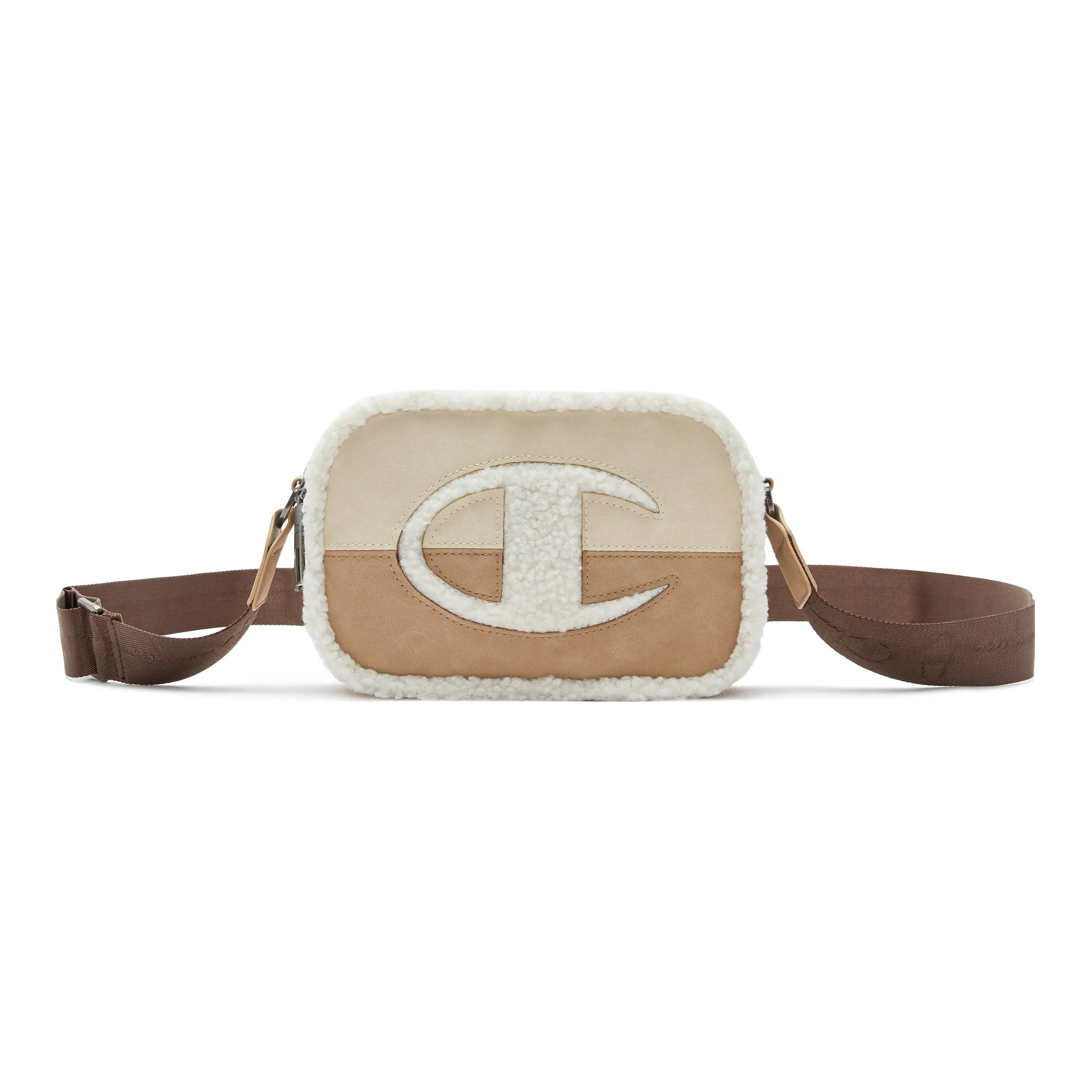 Champion Fabric Crossbody Bag Small Size Unisex Wheat Brown/Milk White/Rose Pink/Velvet Brown/Black
