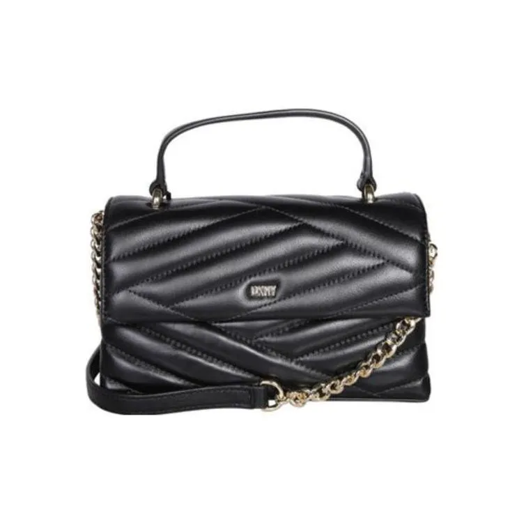 DKNY Leather Portable Crossbody Bag Shoulder Bag Regular Women's Black
