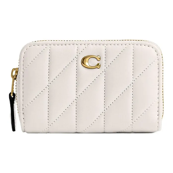 COACH Zip Around Nappa Leather Coin Purse Wallet Regular Women's White