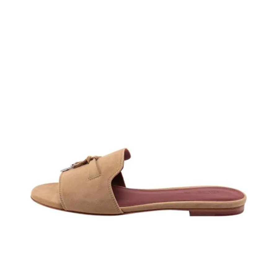 Loro Piana Rubber Sole Slide Slippers Women's Brown