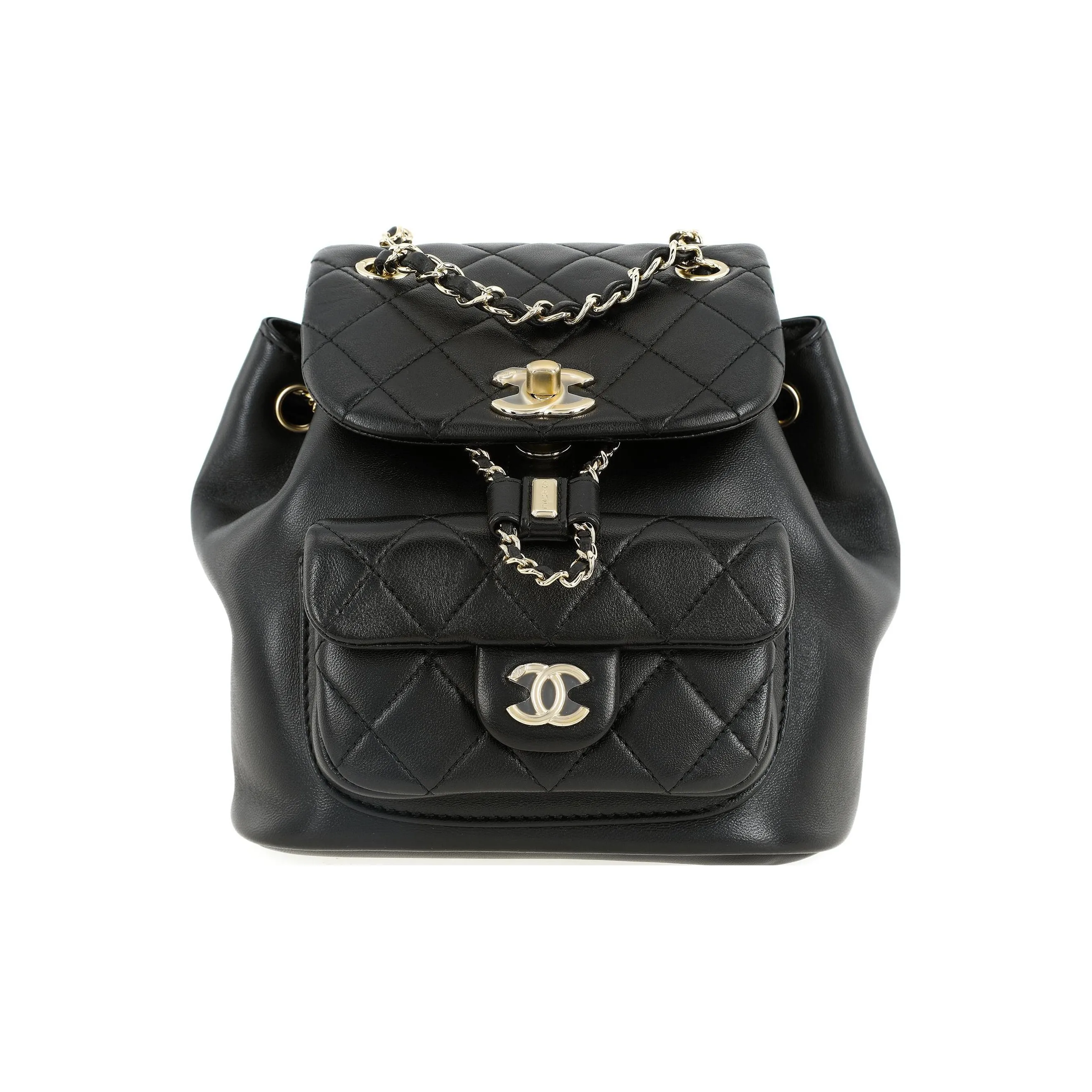 CHANEL Duma Sheepskin Backpack Women's Black