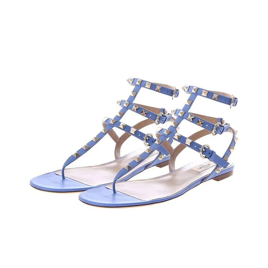 Valentino ROCKSTUD Roman Sandals Women's Blue