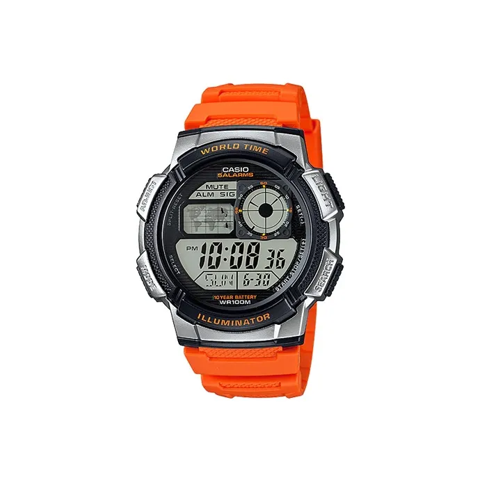 CASIO YOUTH Collection Циферблат с цифровым дисплеем Кварцевый механизм Смольный ремешок Часы Мужские Черный циферблат