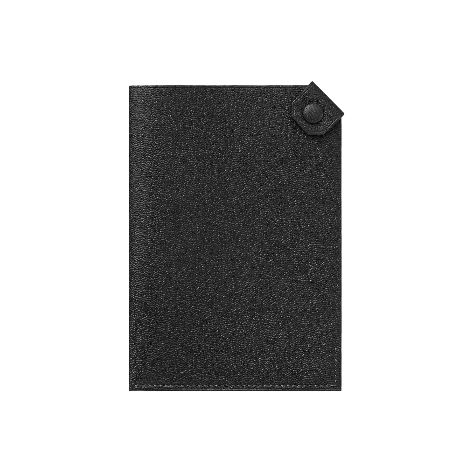 HERMES Tarmac Chamkila Goat Skin Passport Holder Regular Women's Noir Black