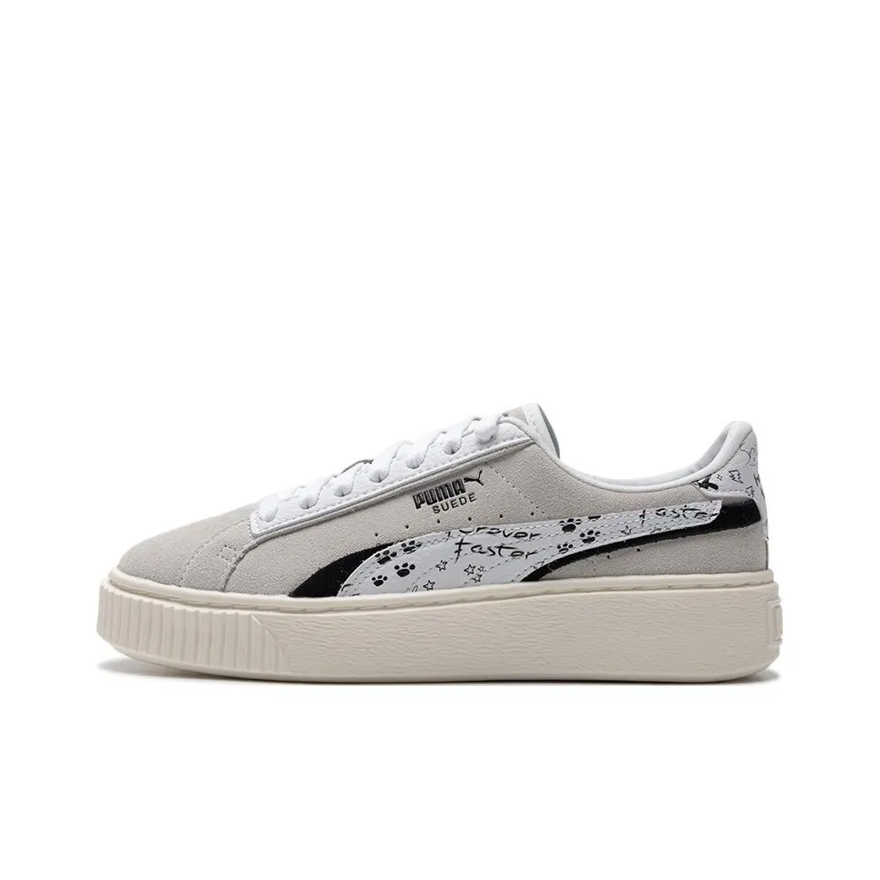 PUMA Suede Platform Draw 'Grey White' Women's