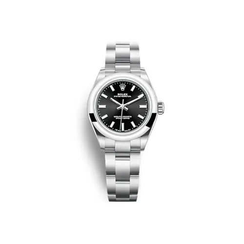 ROLEX Автоматический Механический Movement Женские Oyster Perpetual Часы 28 мм Черные