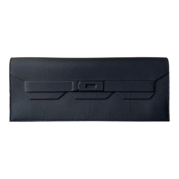 HERMES Birkin Swift Leather Birkin Bag Clutch Wallet Women's 89 Noir Black