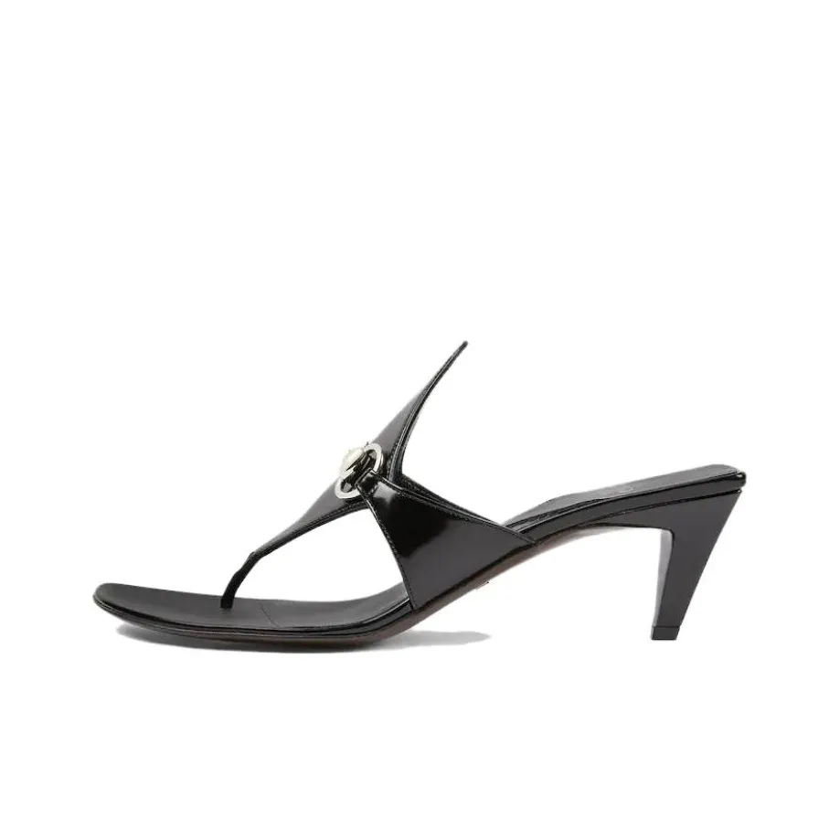 GUCCI Шлепанцы с пряжкой Horsebit Женские Черные