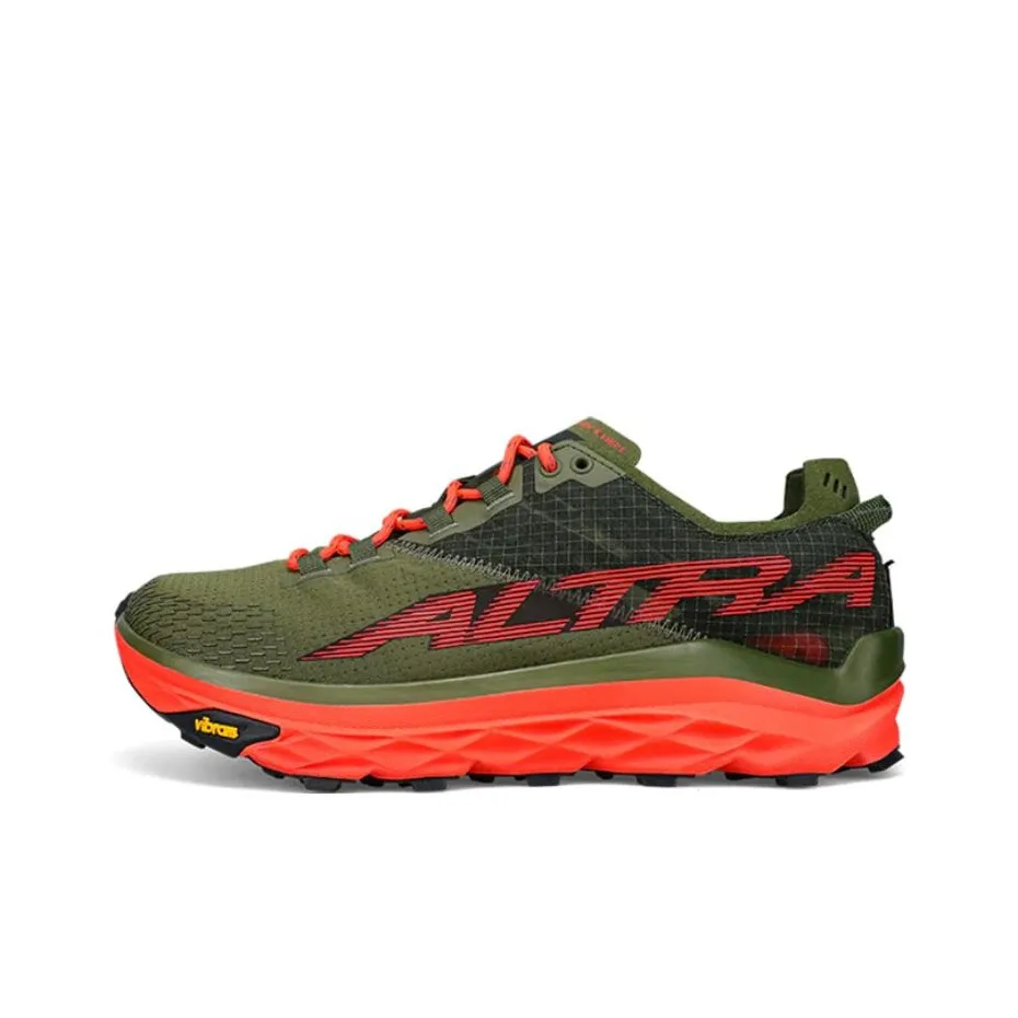 Altra Mont Blanc Abrasion Resistant Breathable Low Top Running Shoes Men's Green Orange