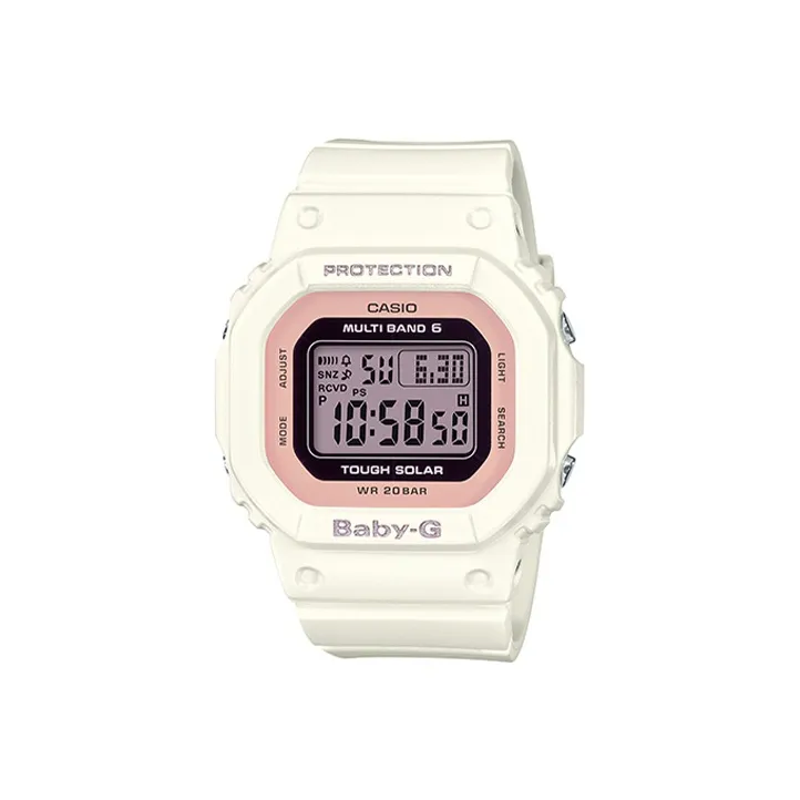 CASIO Baby G Collection Solar Quartz Movement Resin Strap Women's Watch White Dial CASIO Baby G Collection Солнечный кварцевый механизм ремешок из смолы женские часы белый циферблат
