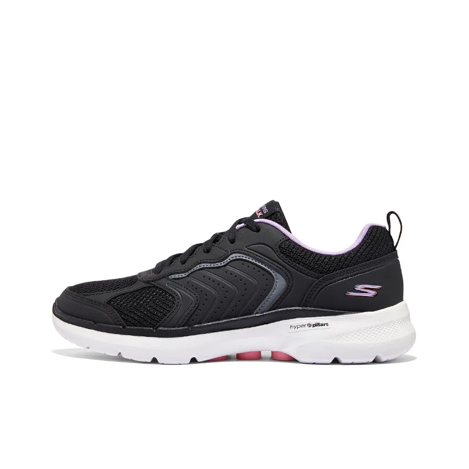 Skechers Go Walk 6 Low Топ Кэжуал Женский Черный