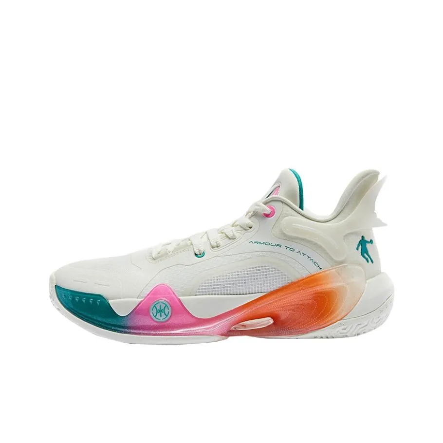 QIAODAN Battle Axe 6 Амортизация Износостойкий MID Топ Баскетбольные кроссовки Мужские Белые Зеленые