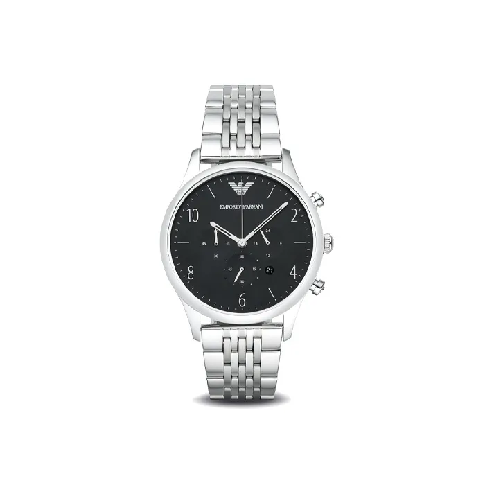 EMPORIO ARMANI Кварцевые часы механизм ремешок из нержавеющей стали черный циферблат унисекс