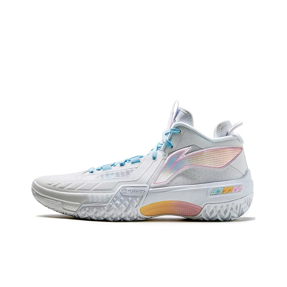 LiNing Shudder Angel Cushioned Slip Resistant Mid Top Basketball Shoes Men's Standard White