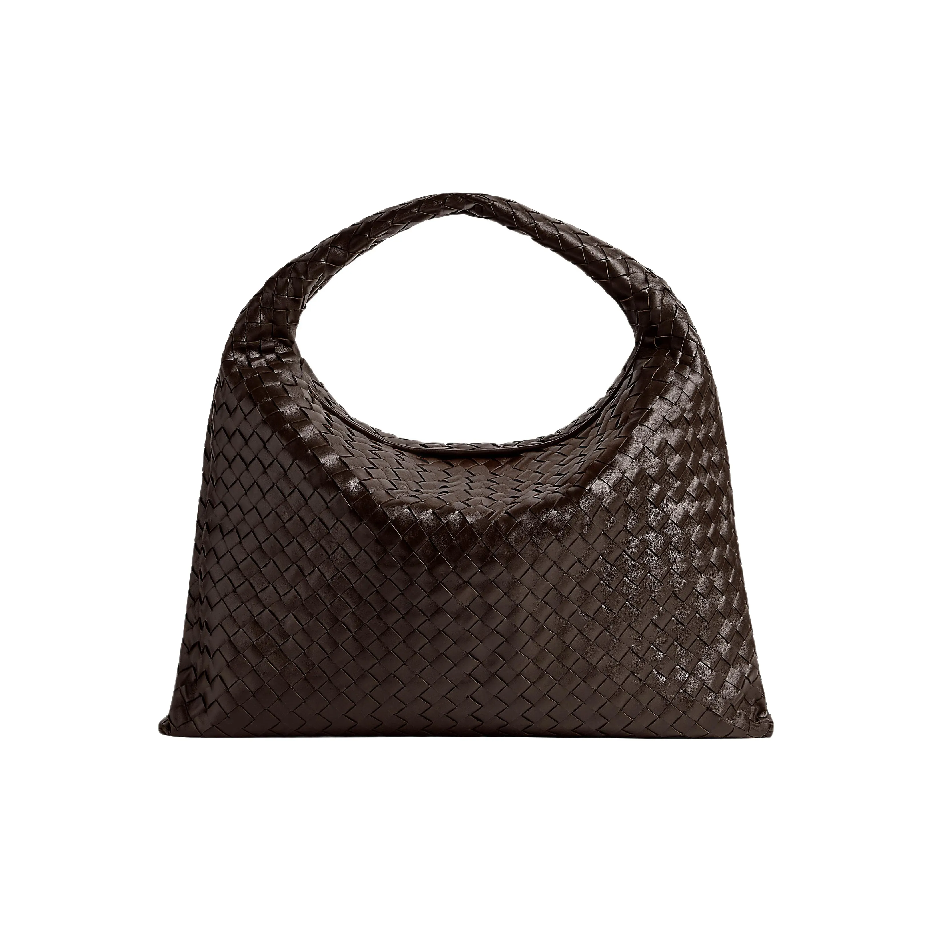 Bottega Veneta Cow Leather Handbag, Shoulder Bag Large Size Women
s Chocolate Brown