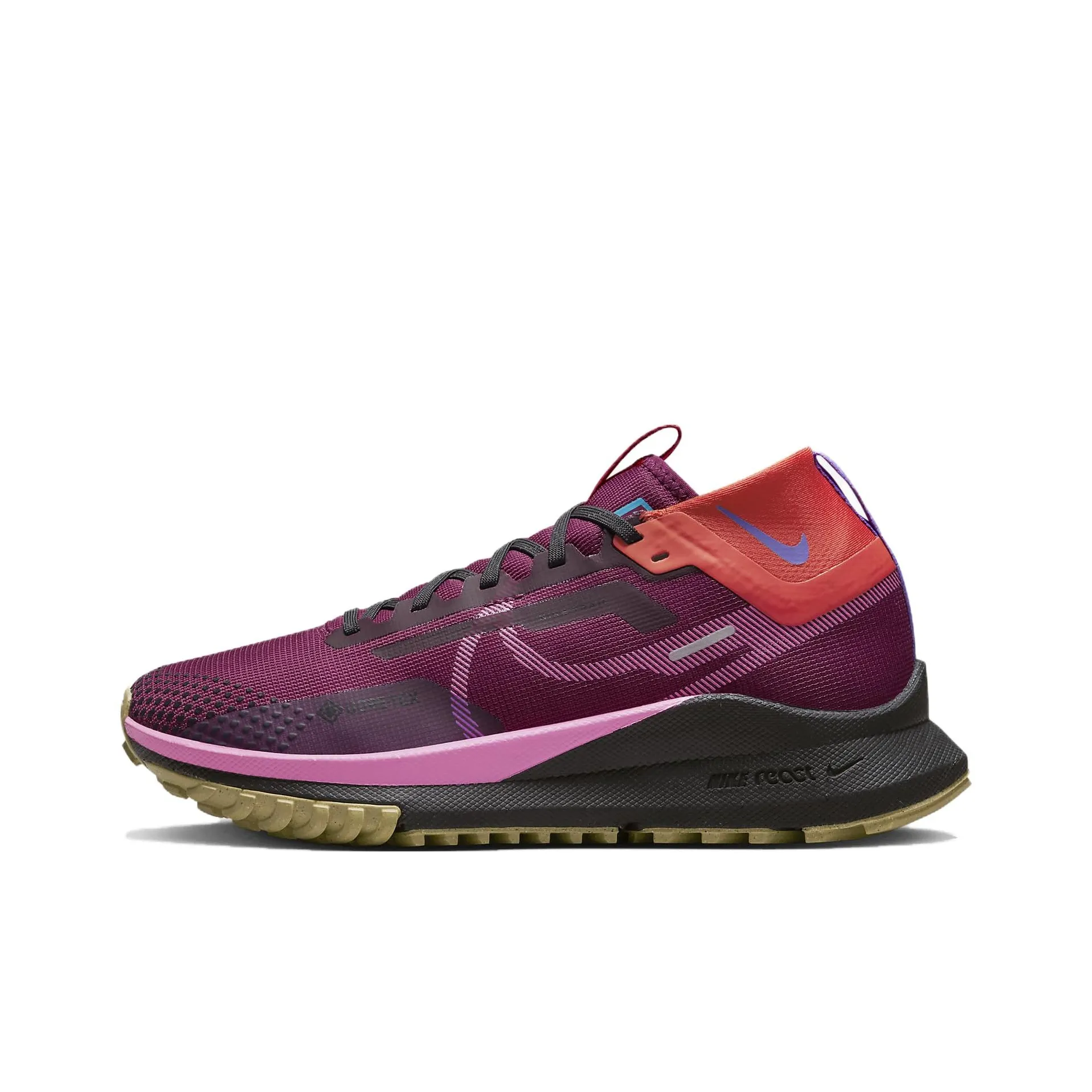 Nike Pegasus Trail 4 Gore Te Slip Resistant Abrasion Resistant Водонепроницаемый Низкий Топ Беговые кроссовки Мужской Красный черный