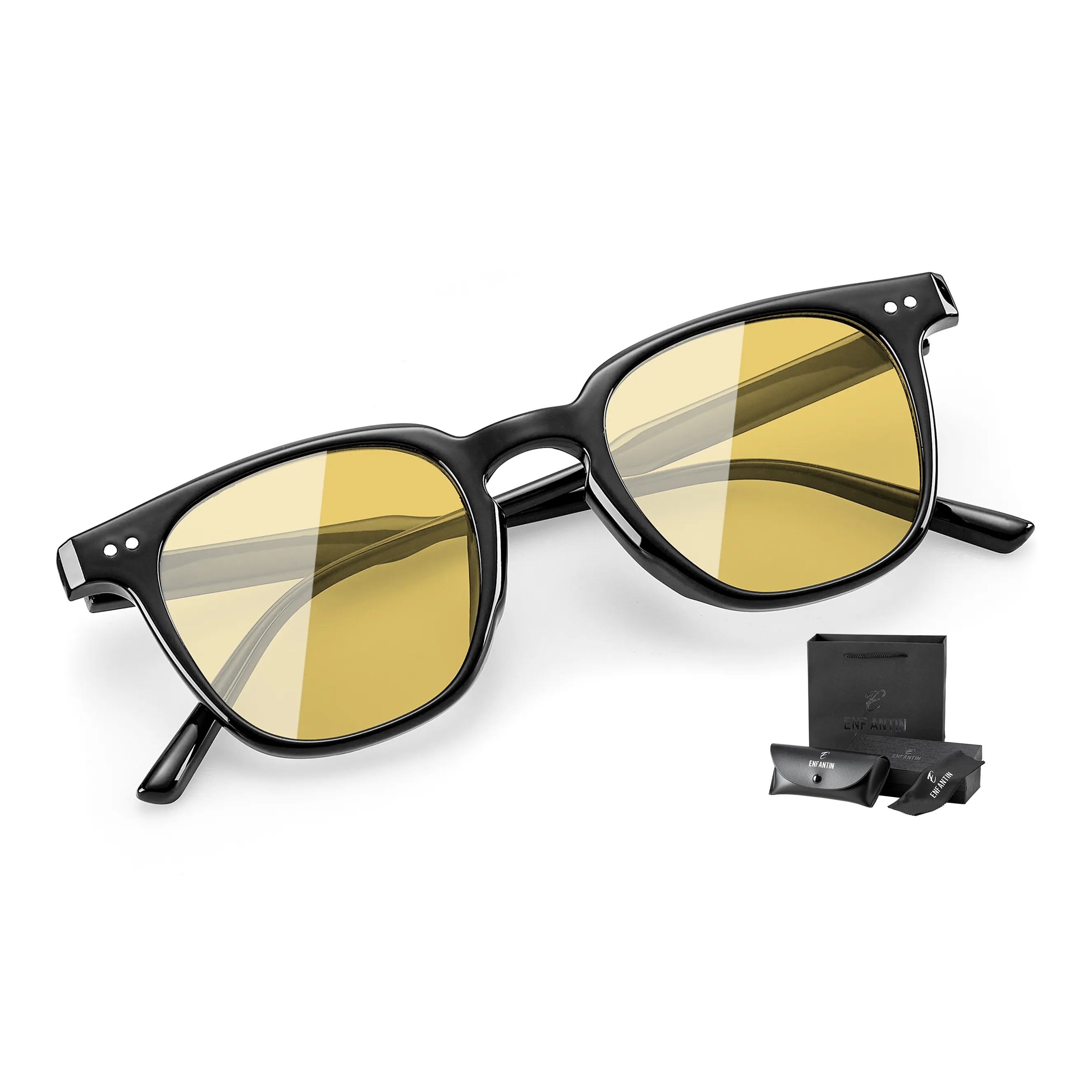 ENFANTIN Round Sunglasses Unisex Black