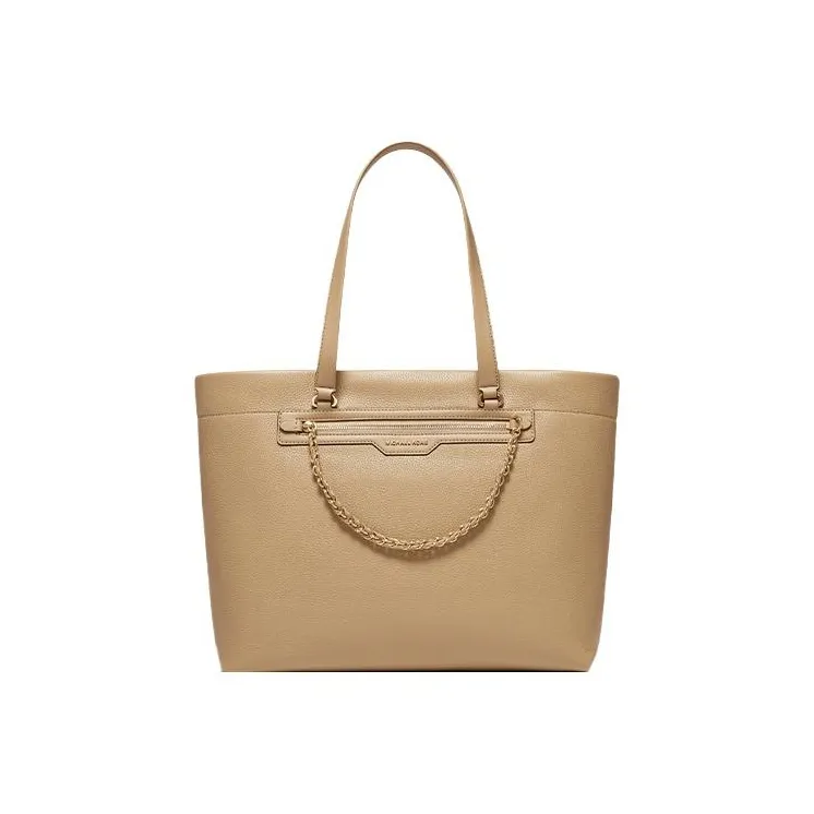 MICHAEL KORS Slater Cow Leather Tote Bag, Shopping Bag, Shoulder Bag, Handbag Tubas Women's Camel