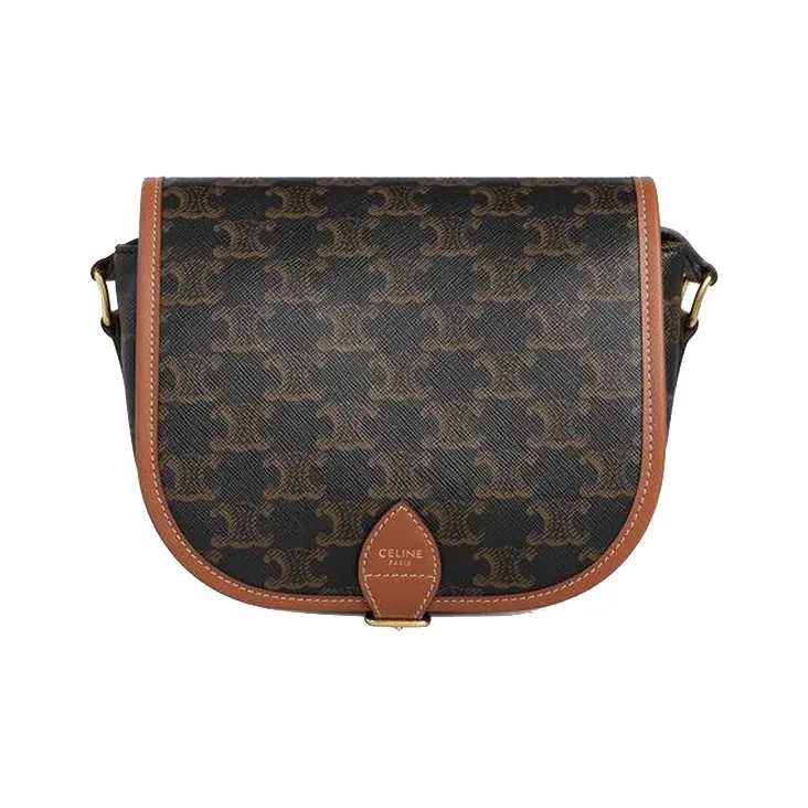 CELINE Cow Leather Saddle Bag Shoulder Bag Crossbody Bag Medium Size Women's Tawny