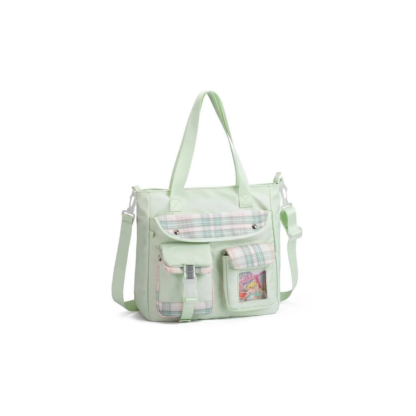 NOT ME Нейлоновая сумка для покупок сумка через плечо женская растение травяной зеленый