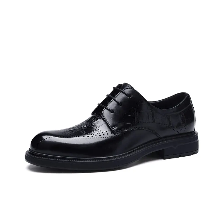 U7 Dress Shoes Men Low Top Black/Brown