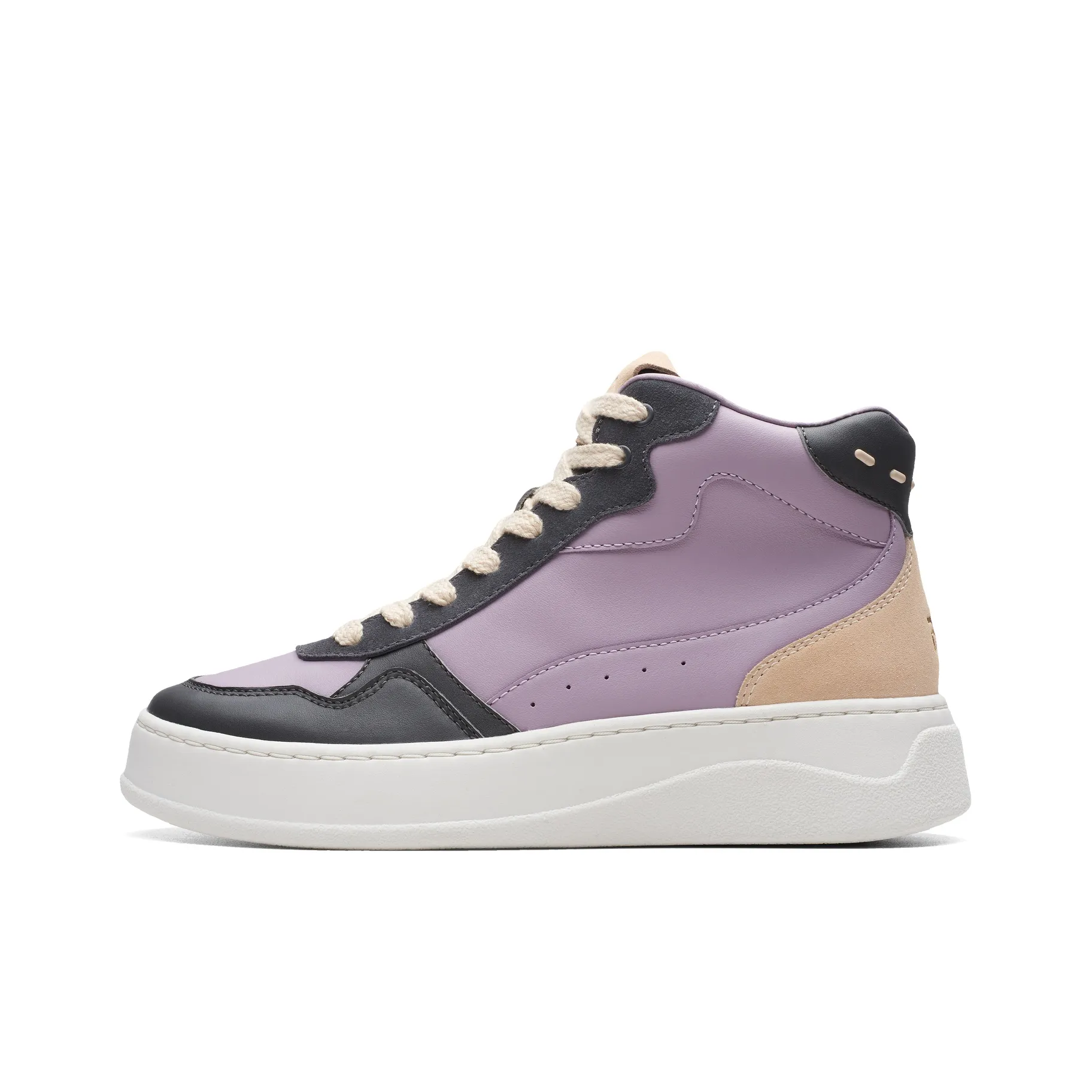 Clarks Lightweight Series Abrasion Resistant Breathable Height Increasing High Top Skateboard Shoes Women's Purple Blue